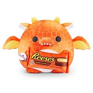 Zuru Snackles Orange Dragon Reese's Peanut Butter Cups Plush 14 inch Squishy Toy